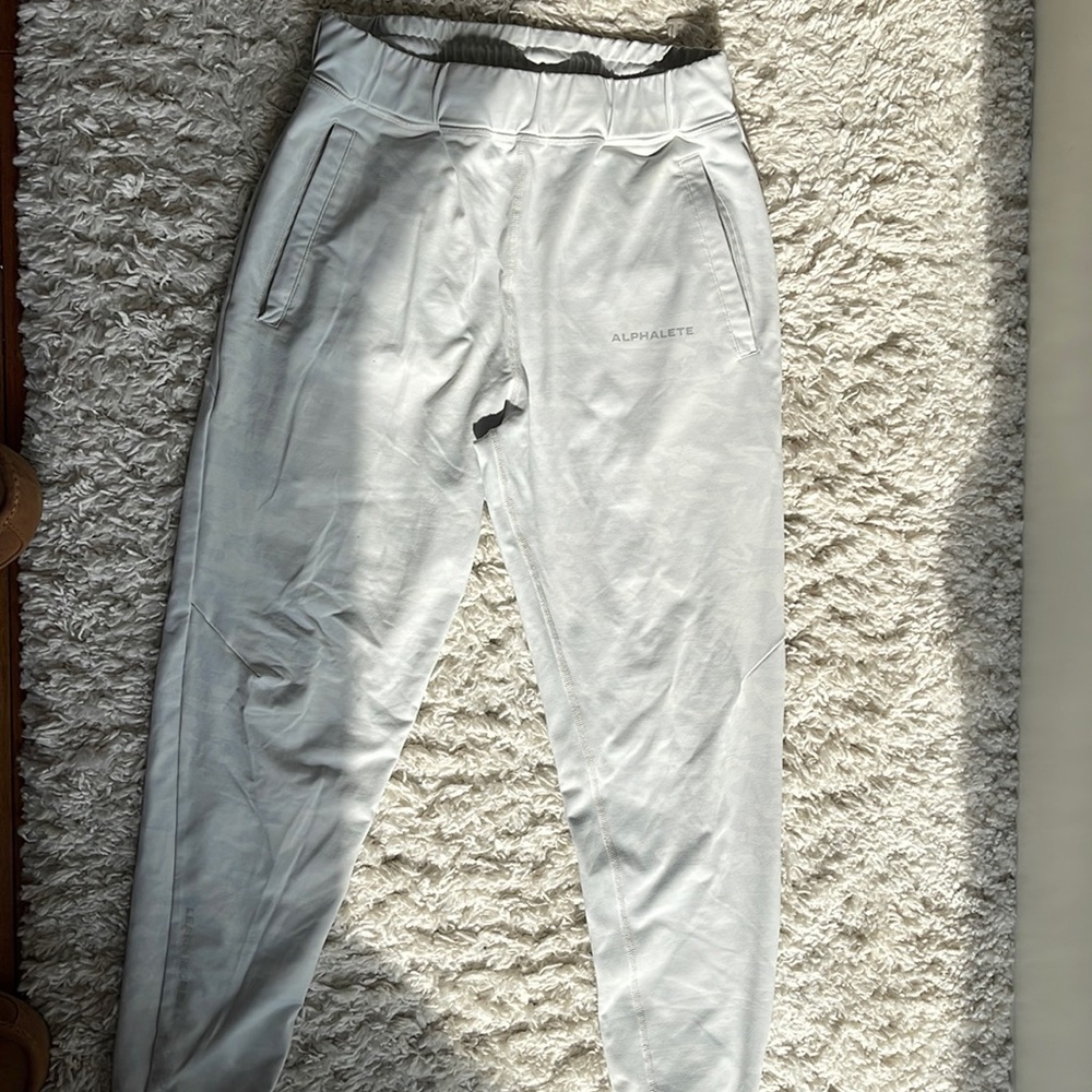 Mens Alphalete Premium White Camo Joggers